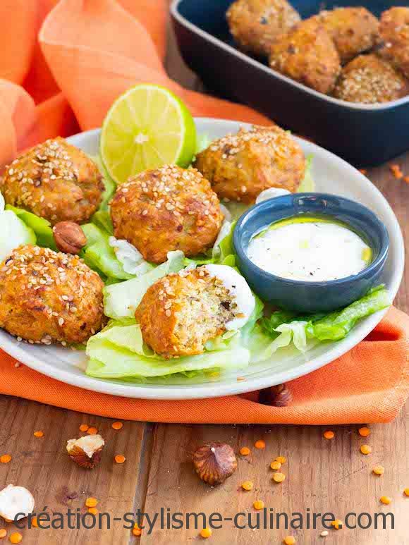 boulettes de lentilles corail aux noisettes