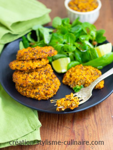 galettes de patate douce et quinoa